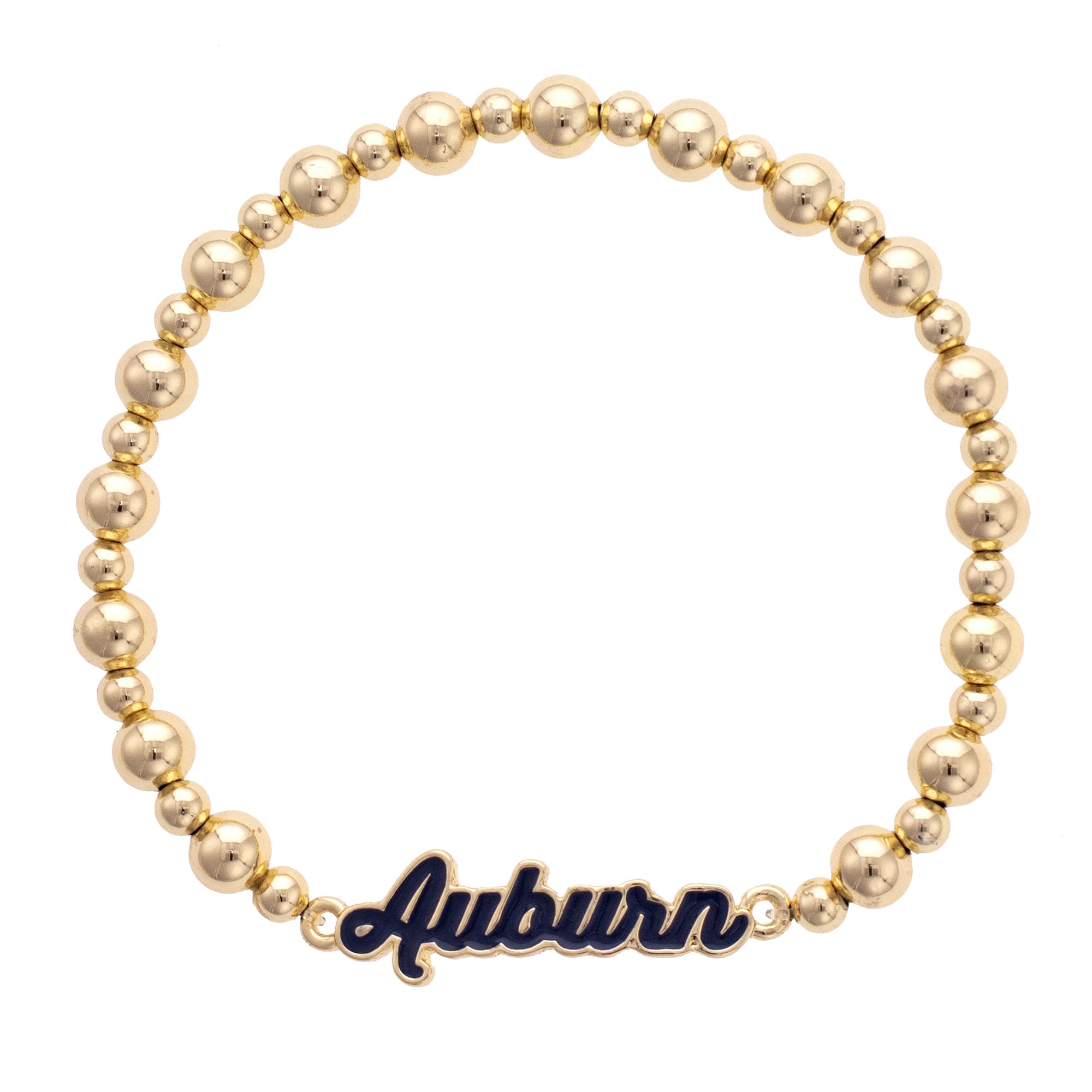 CANVAS Style Auburn Tigers 18k Gold-Plated Script Stretch Bracelet