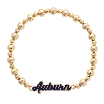 CANVAS Style Auburn Tigers 18k Gold-Plated Script Stretch Bracelet