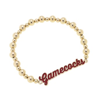 CANVAS Style South Carolina Gamecocks 18k Gold-Plated Script Stretch Bracelet