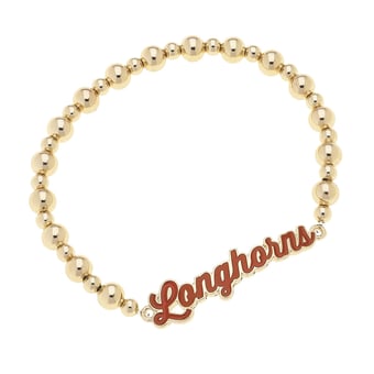 CANVAS Style Texas Longhorns 18k Gold-Plated Script Stretch Bracelet