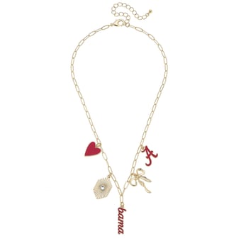 CANVAS Style Alabama Crimson Tide 18k Gold-Plated Mixed Charm Collector Necklace