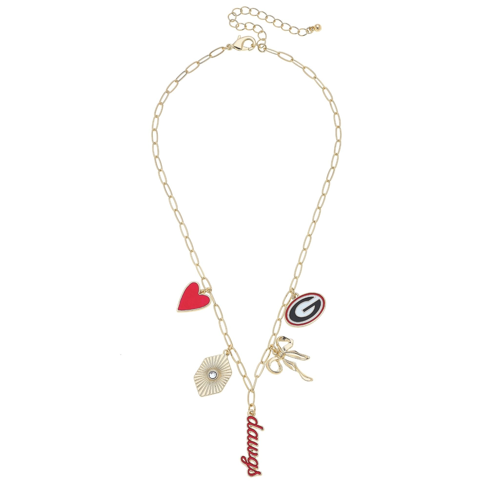 CANVAS Style Georgia Bulldogs 18k Gold-Plated Mixed Charm Collector Necklace