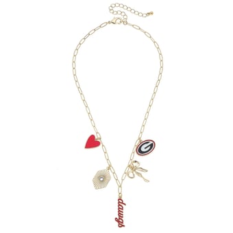 CANVAS Style Georgia Bulldogs 18k Gold-Plated Mixed Charm Collector Necklace