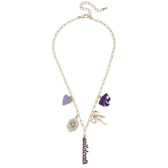 CANVAS Style Kansas State Wildcats 18k Gold-Plated Mixed Charm Collector Necklace