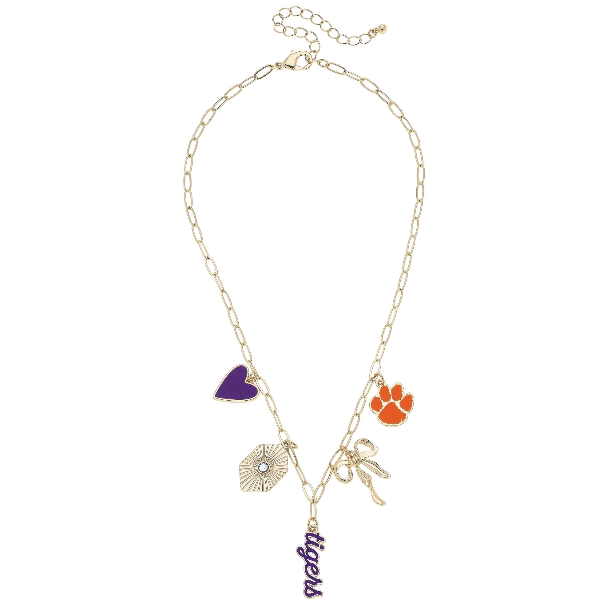 CANVAS Style Clemson Tigers 18k Gold-Plated Mixed Charm Collector Necklace