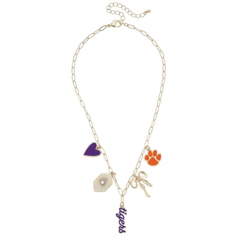 CANVAS Style Clemson Tigers 18k Gold-Plated Mixed Charm Collector Necklace