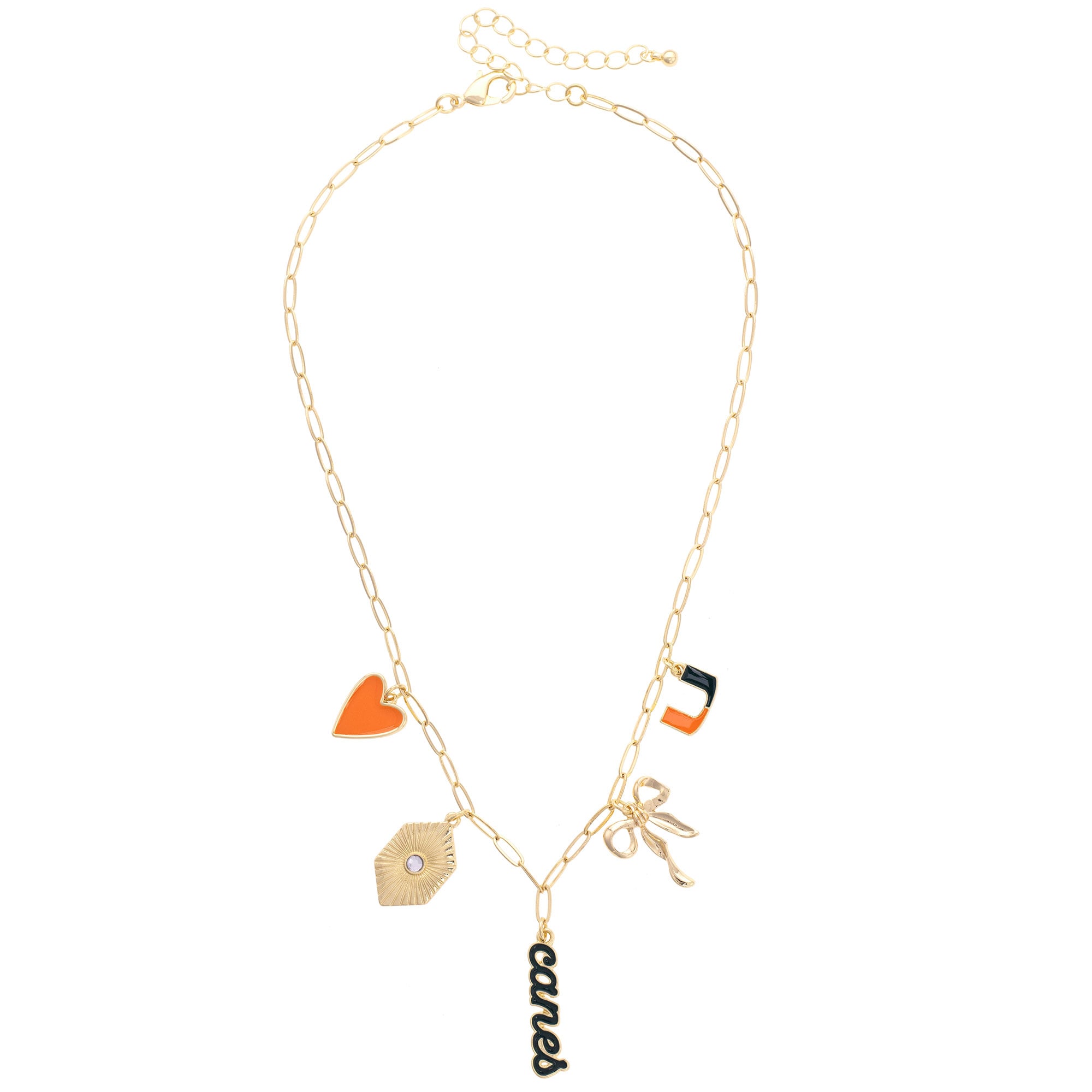 CANVAS Style Miami Hurricanes 18k Gold-Plated Mixed Charm Collector Necklace