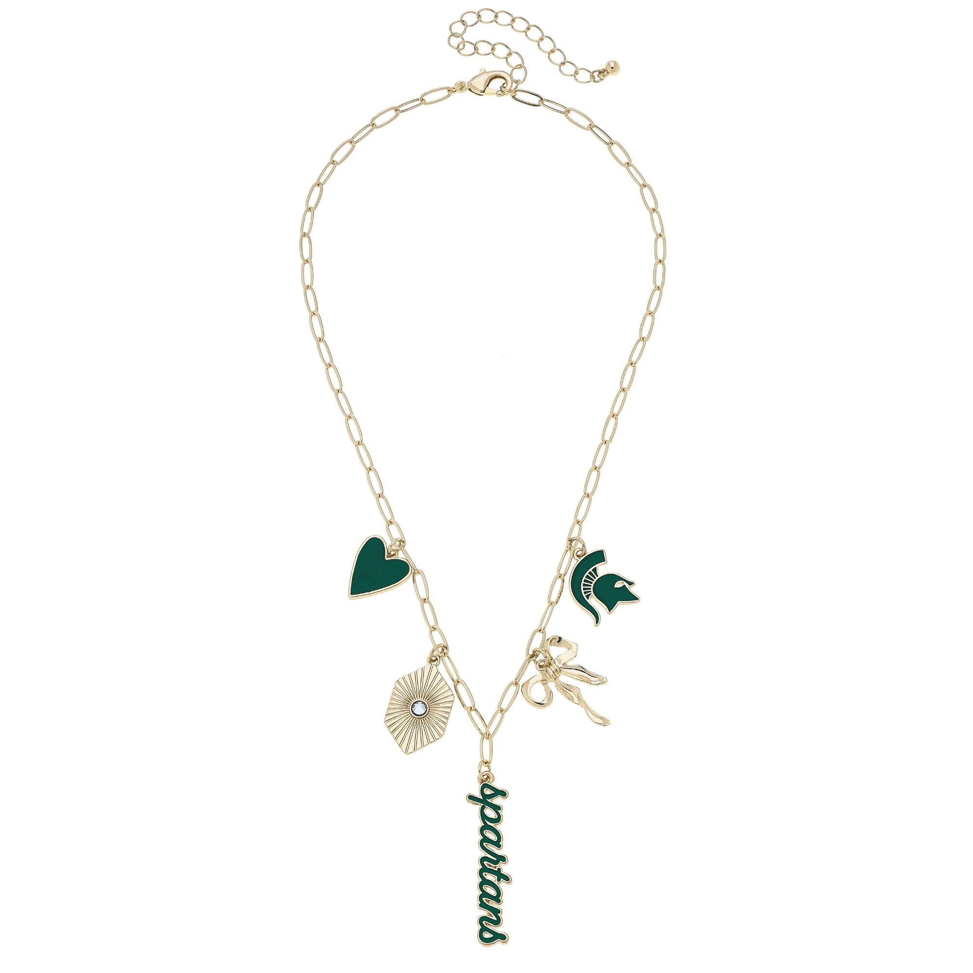 CANVAS Style Michigan State Spartans 18k Gold-Plated Mixed Charm Collector Necklace