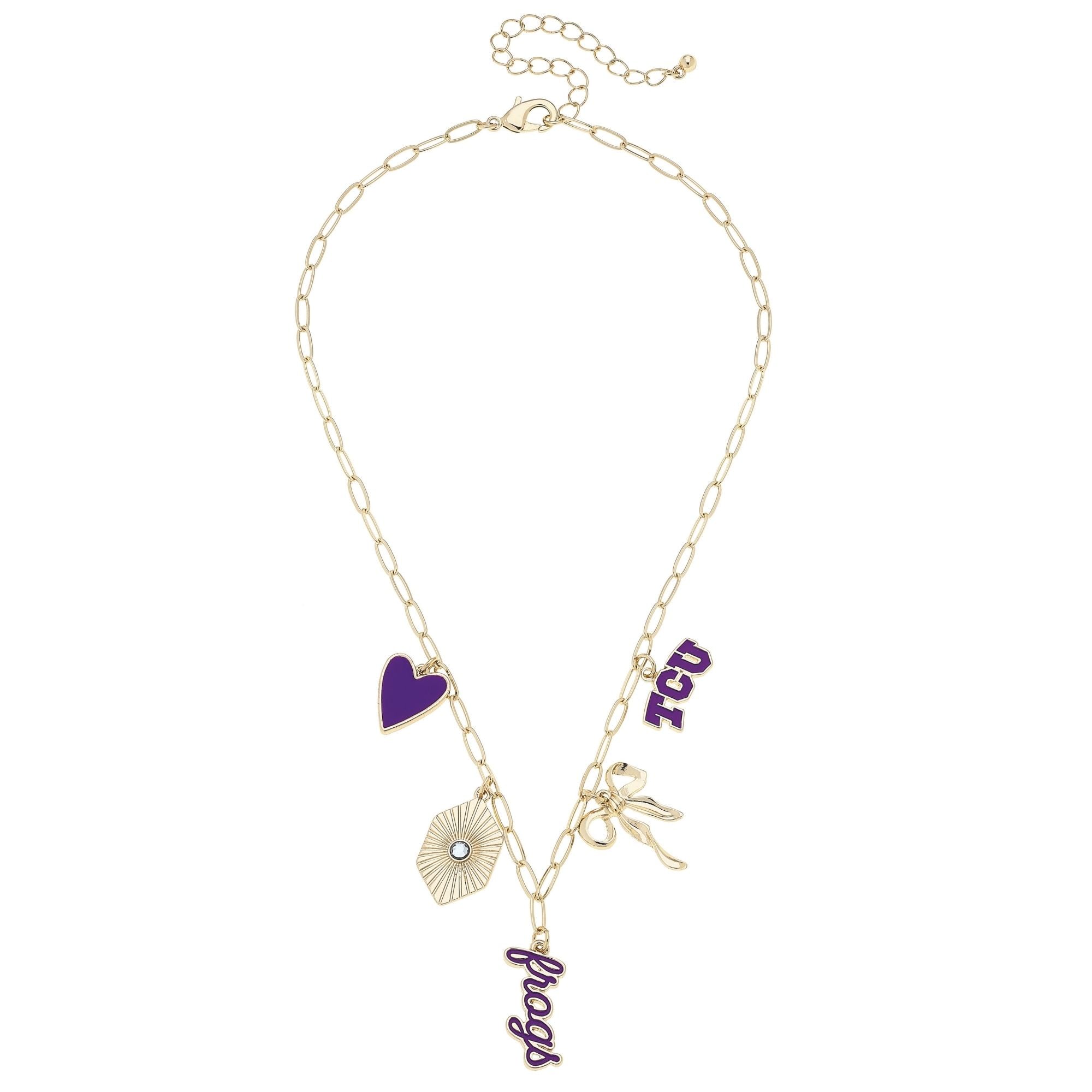 CANVAS Style TCU Horned Frogs 18k Gold-Plated Mixed Charm Collector Necklace