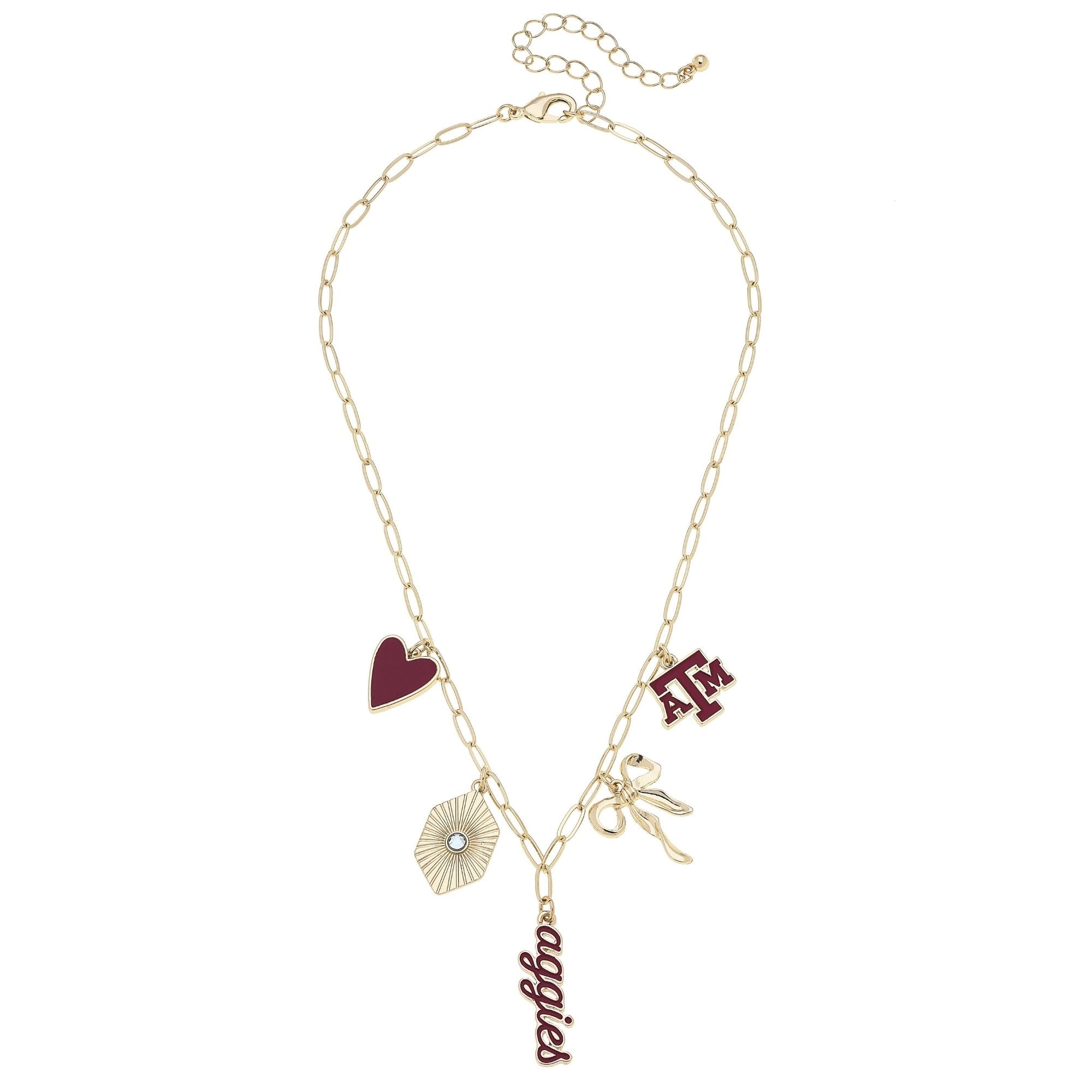 CANVAS Style Texas A&M Aggies 18k Gold-Plated Mixed Charm Collector Necklace