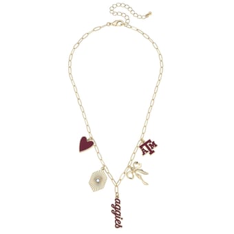 CANVAS Style Texas A&M Aggies 18k Gold-Plated Mixed Charm Collector Necklace