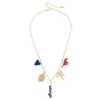 CANVAS Style SMU Mustangs 18k Gold-Plated Mixed Charm Collector Necklace
