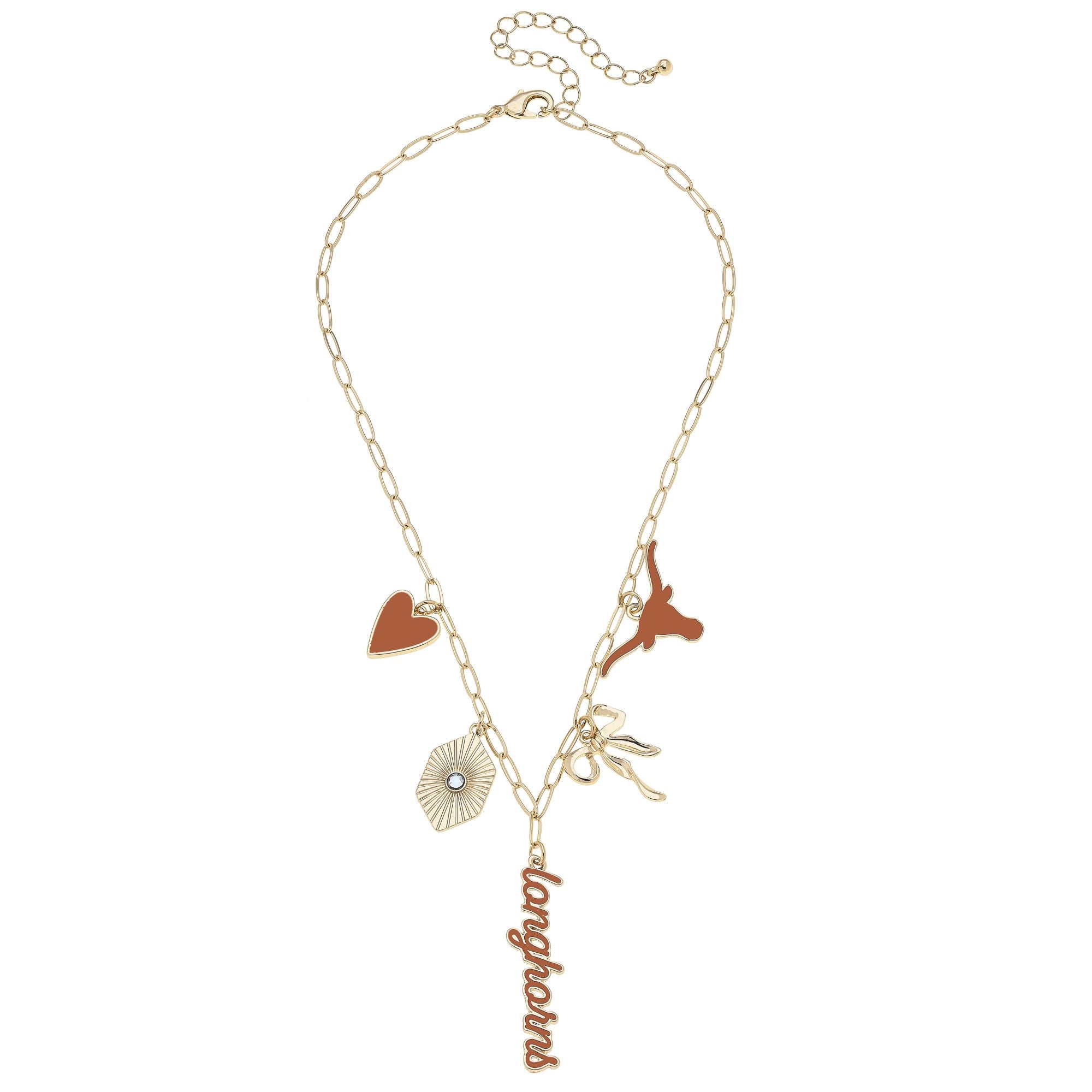 CANVAS Style Texas Longhorns 18k Gold-Plated Mixed Charm Collector Necklace
