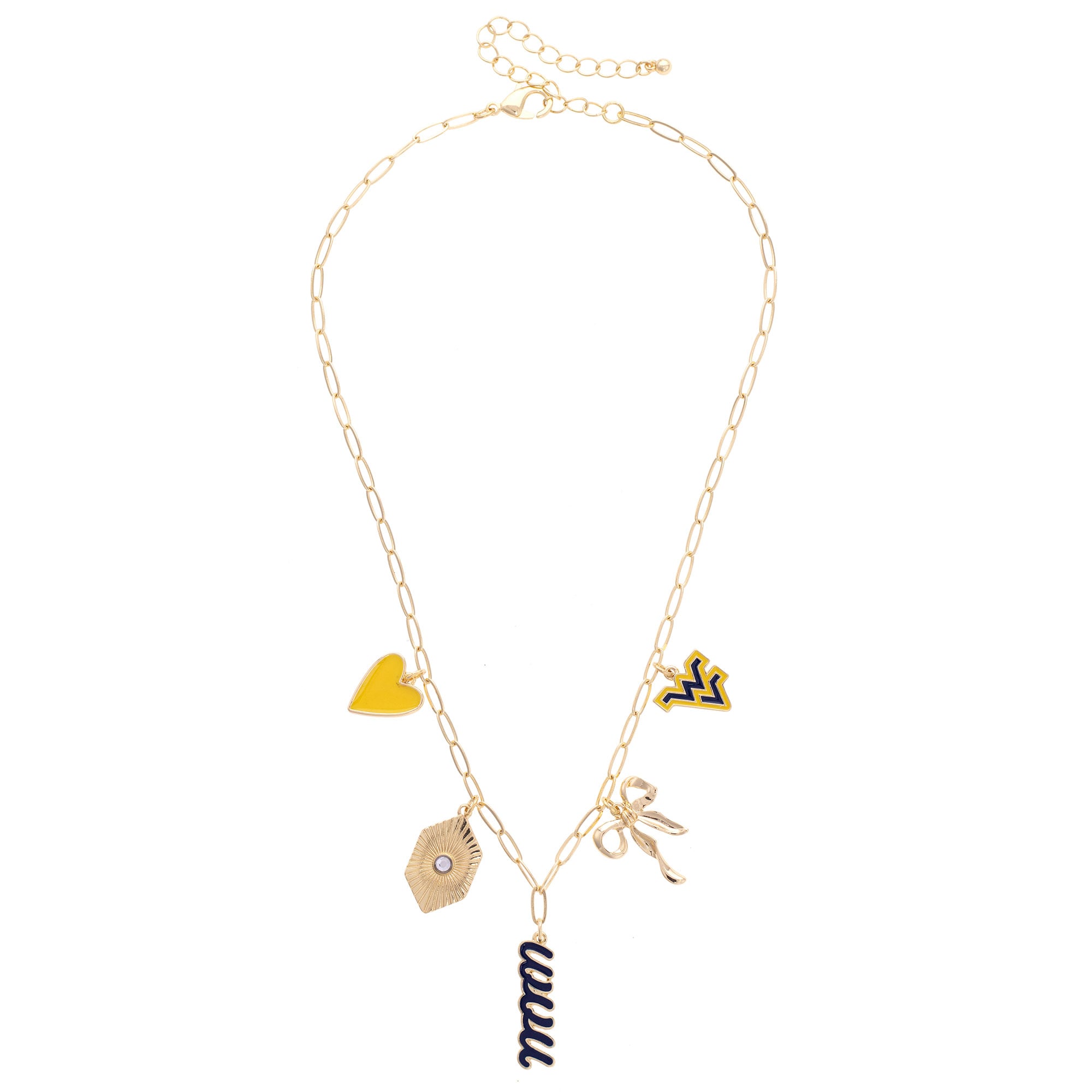 CANVAS Style West Virginia Mountaineers 18k Gold-Plated Mixed Charm Collector Necklace