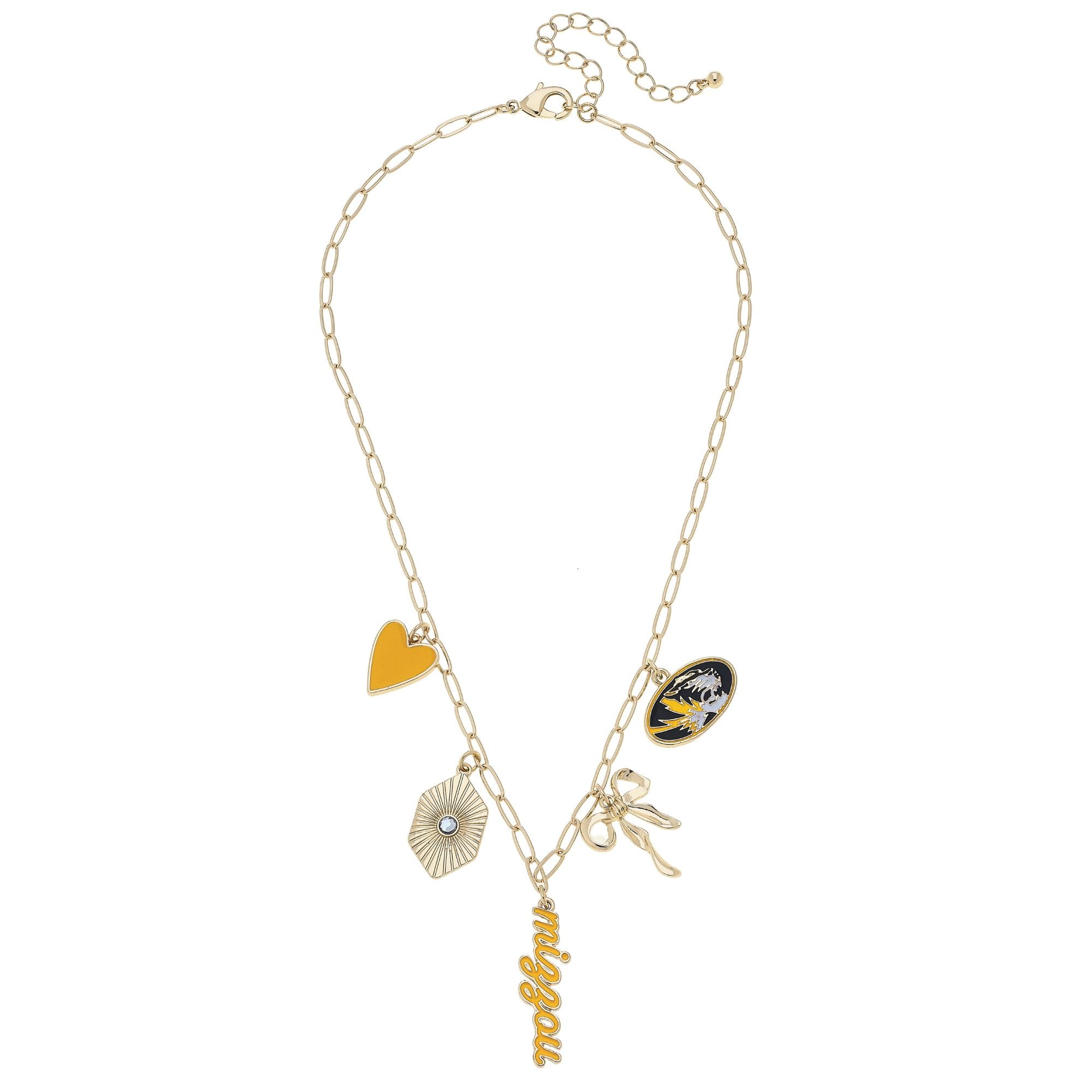 CANVAS Style Missouri Tigers 18k Gold-Plated Mixed Charm Collector Necklace