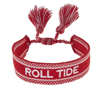 CANVAS Style Alabama Crimson Tide Woven Fabric Tassel Bracelet
