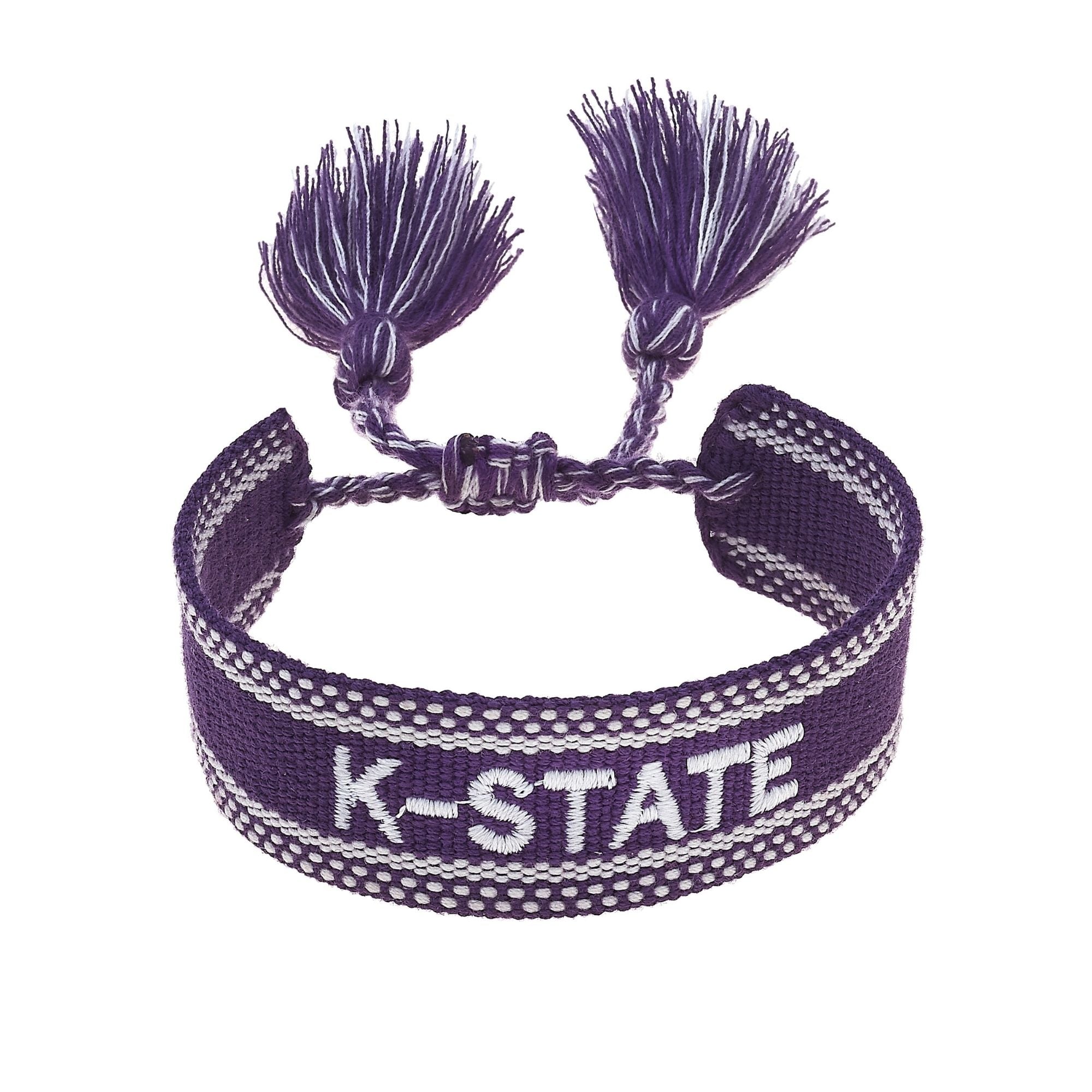 CANVAS Style Kansas State Wildcats Woven Fabric Tassel Bracelet