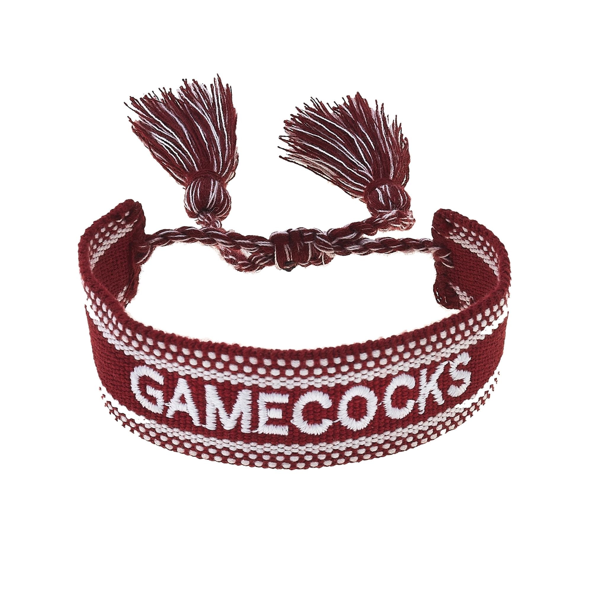CANVAS Style South Carolina Gamecocks Woven Fabric Tassel Bracelet