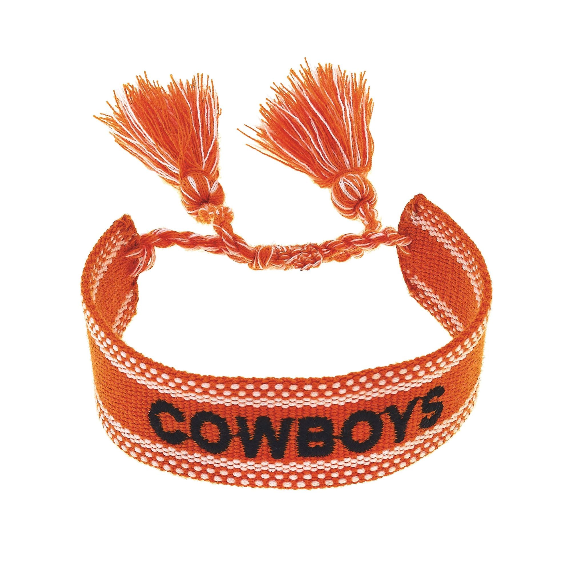 CANVAS Style Oklahoma State Cowboys Woven Fabric Tassel Bracelet