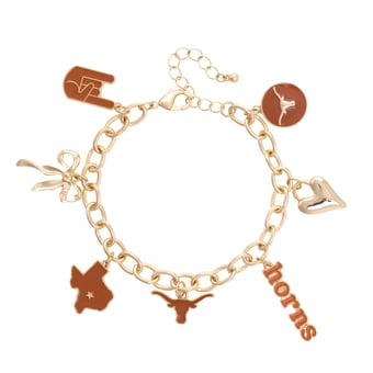 CANVAS Style Texas Longhorns 18k Gold-Plated Chain Link Charm Bracelet