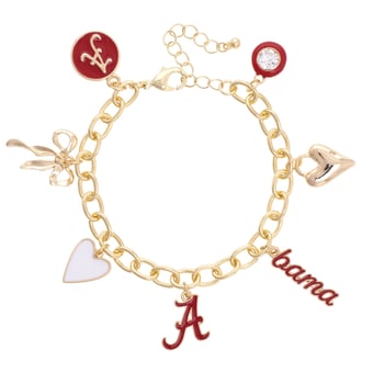 CANVAS Style Alabama Crimson Tide 18k Gold-Plated Chain Link Charm Bracelet