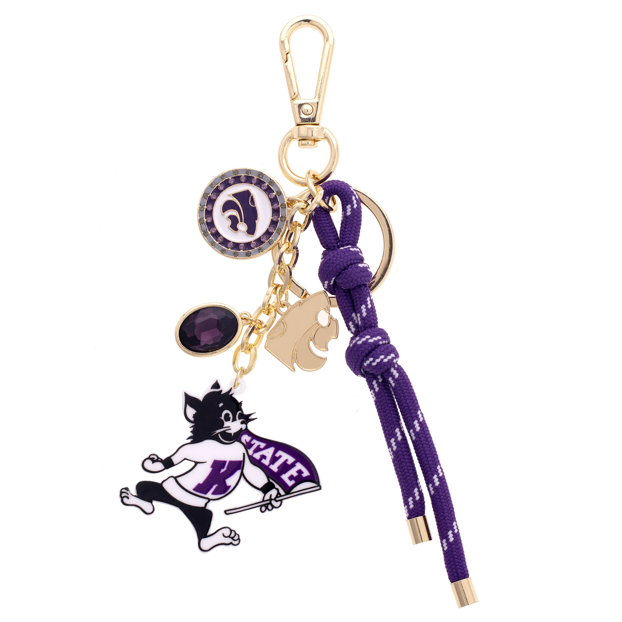 CANVAS Style Kansas State Wildcats 18k Gold-Plated Cluster Bag Charm CANVAS Style Kansas State Wildcats 18k Gold-Plated Cluster Bag Charm