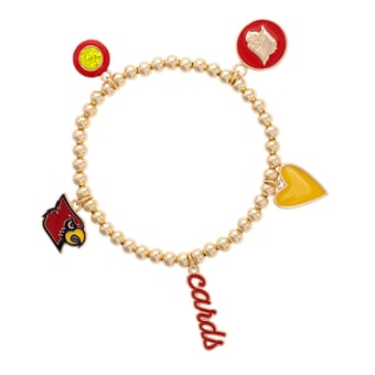 CANVAS Style Louisville Cardinals 18k Gold-Plated Ball Beads Stretch Charm Bracelet
