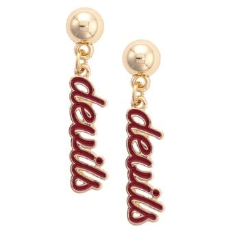 CANVAS Style Arizona State Sun Devils 18k Gold-Plated Script Wordmark Drop Earring