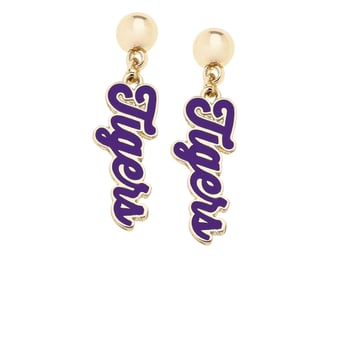 CANVAS Style LSU Tigers 18k Gold-Plated Script Drop Earring