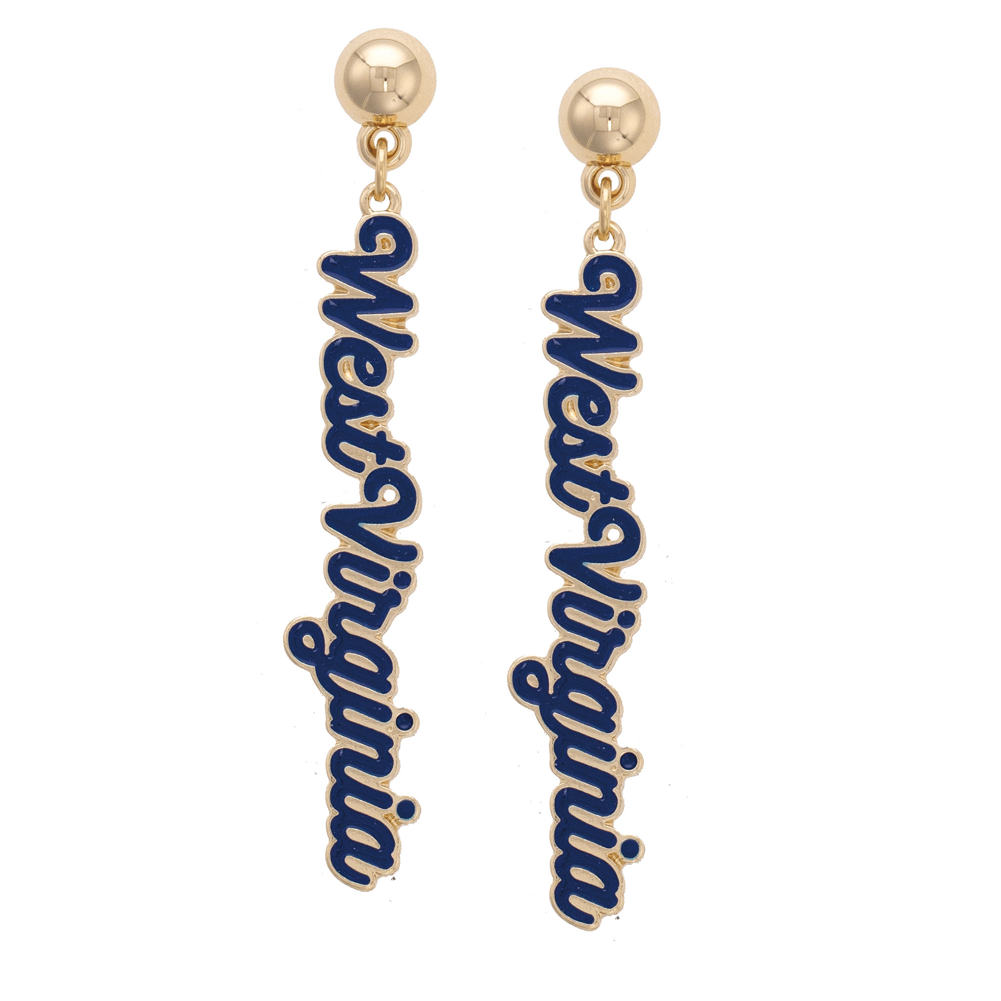 CANVAS Style West Virginia Mountaineers 18k Gold-Plated Script Drop Earring CANVAS Style West Virginia Mountaineers 18k Gold-Plated Script Drop Earring