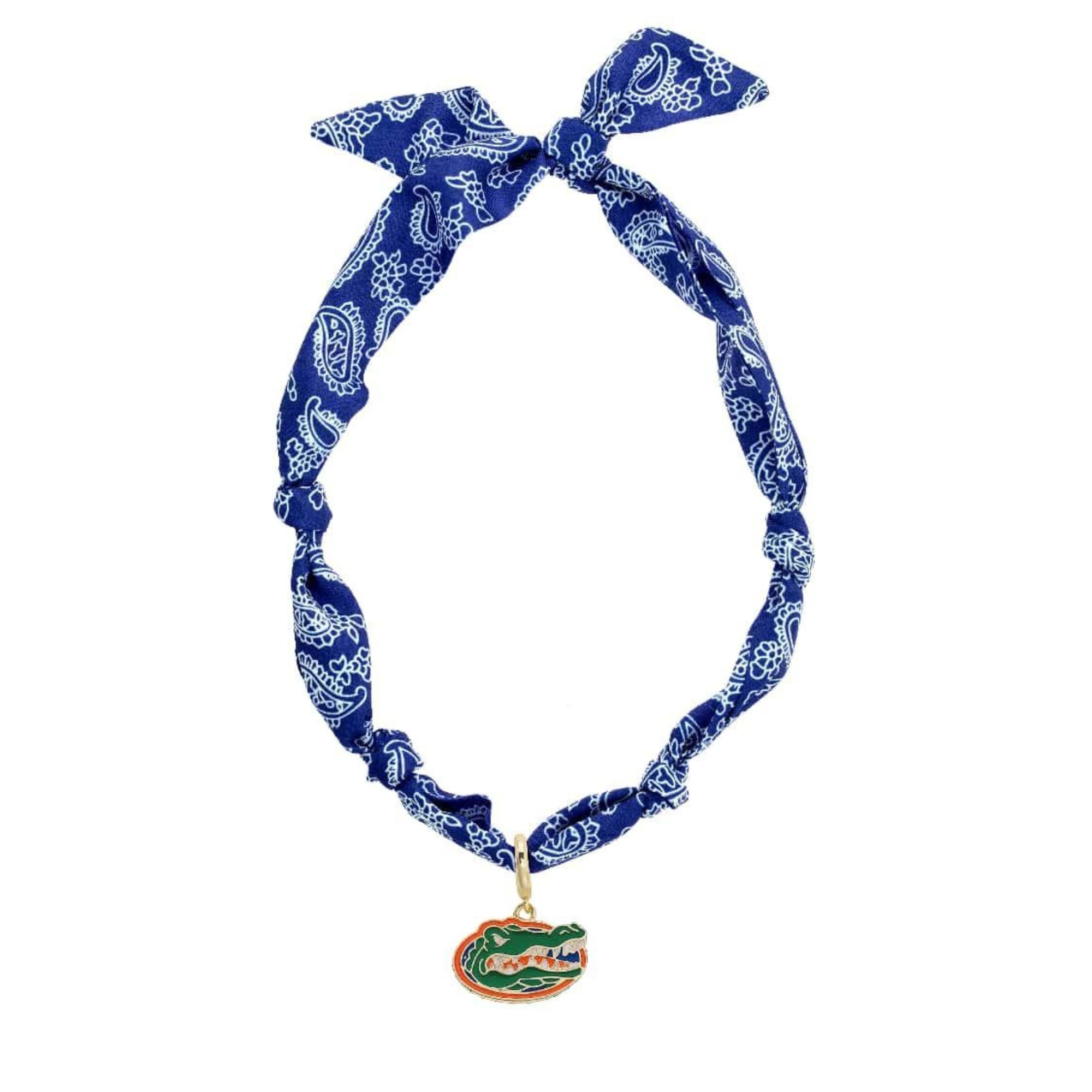 CANVAS Style Florida Gators Bandana Scarf Necklace with 18k Gold-Plated Pendant