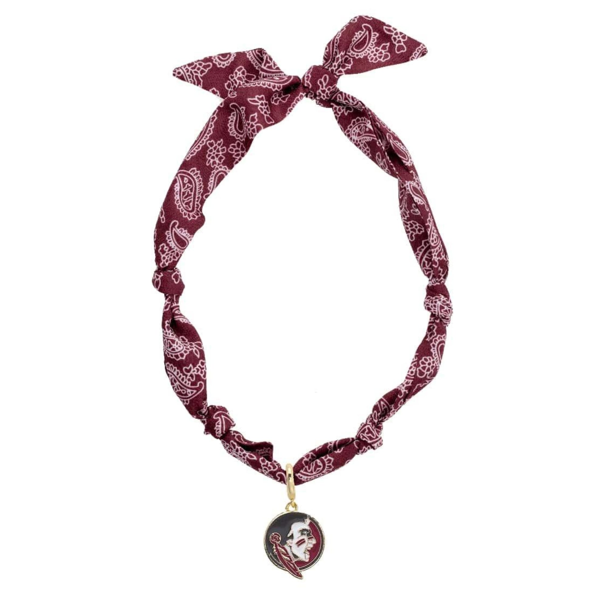 CANVAS Style Florida State Seminoles Bandana Scarf Necklace with 18k Gold-Plated Pendant