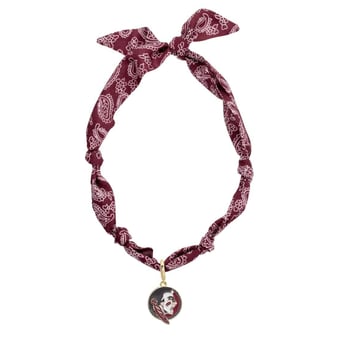 CANVAS Style Florida State Seminoles Bandana Scarf Necklace with 18k Gold-Plated Pendant