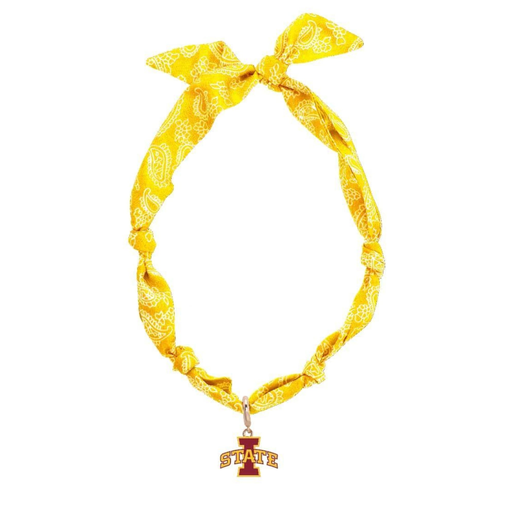 CANVAS Style Iowa State Cyclones Bandana Scarf Necklace with 18k Gold-Plated Pendant