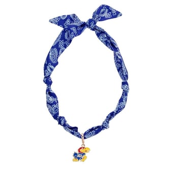 CANVAS Style Kansas Jayhawks Bandana Scarf Necklace with 18k Gold-Plated Pendant