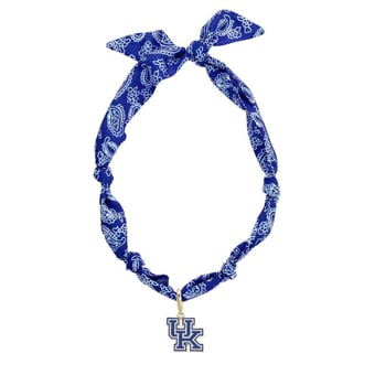 CANVAS Style Kentucky Wildcats Bandana Scarf Necklace with 18k Gold-Plated Pendant