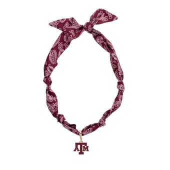 CANVAS Style Texas A&M Aggies Bandana Scarf Necklace with 18k Gold-Plated Pendant