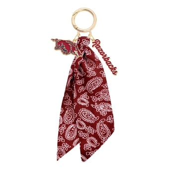 CANVAS Style Arkansas Razorbacks 18k Gold-Plated Logo Bandana Scarf Bag Charm
