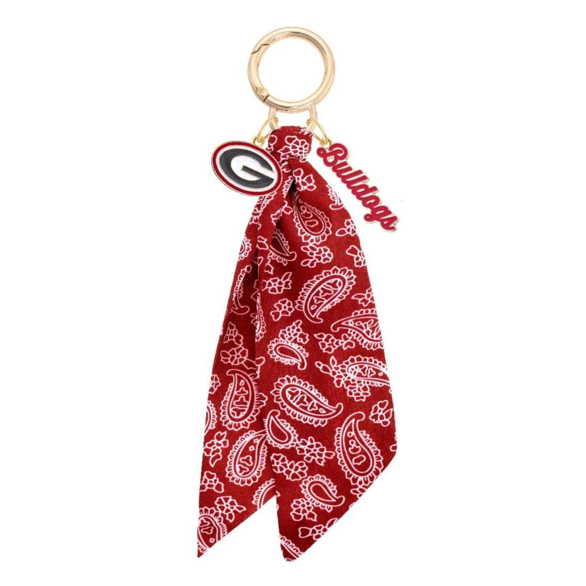 CANVAS Style Georgia Bulldogs 18k Gold-Plated Logo Bandana Scarf Bag Charm