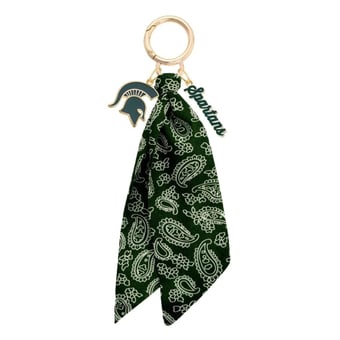 CANVAS Style Michigan State Spartans 18k Gold-Plated Logo Bandana Scarf Bag Charm
