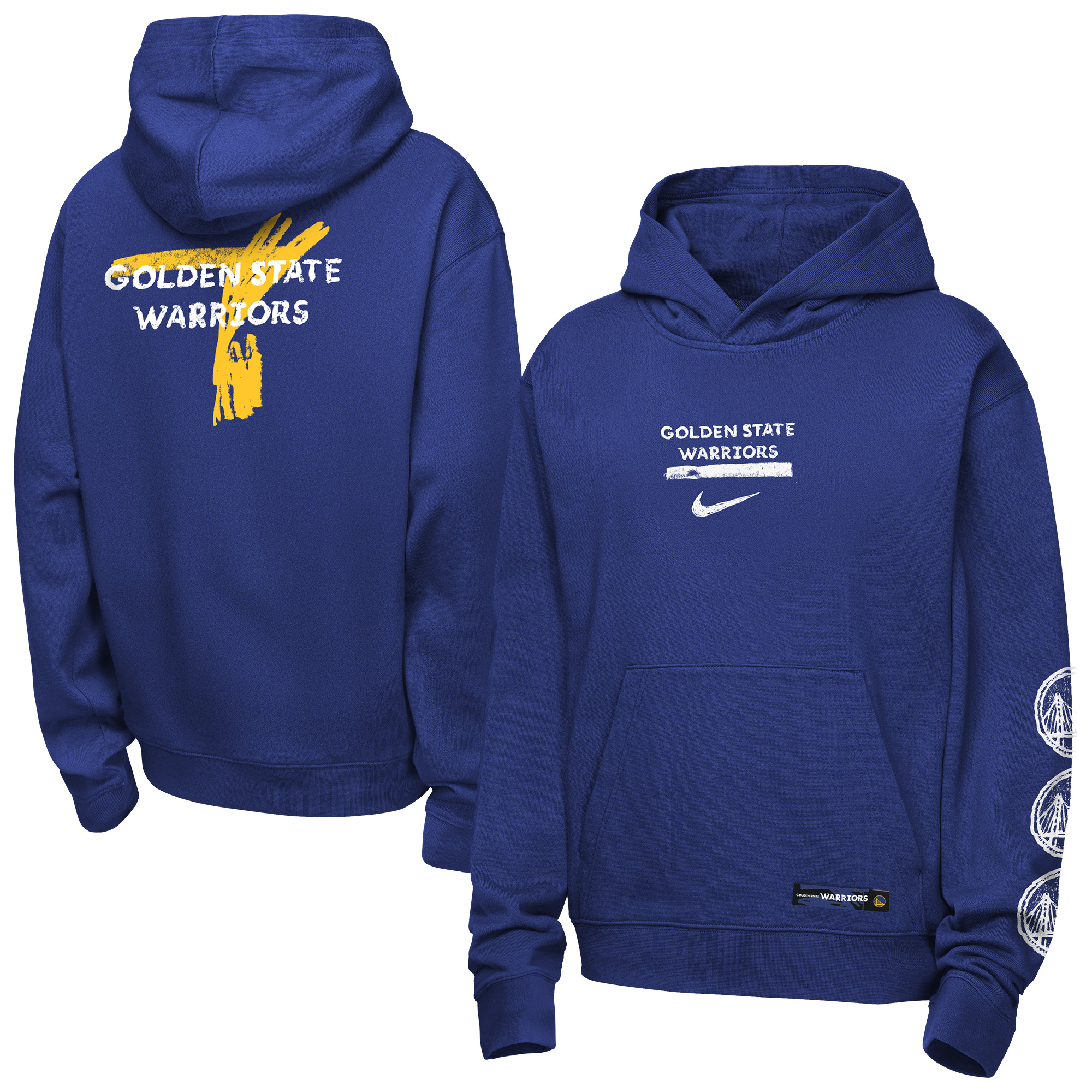 Youth Nike Royal Golden State Warriors Courtside Club Premiere Hoodie