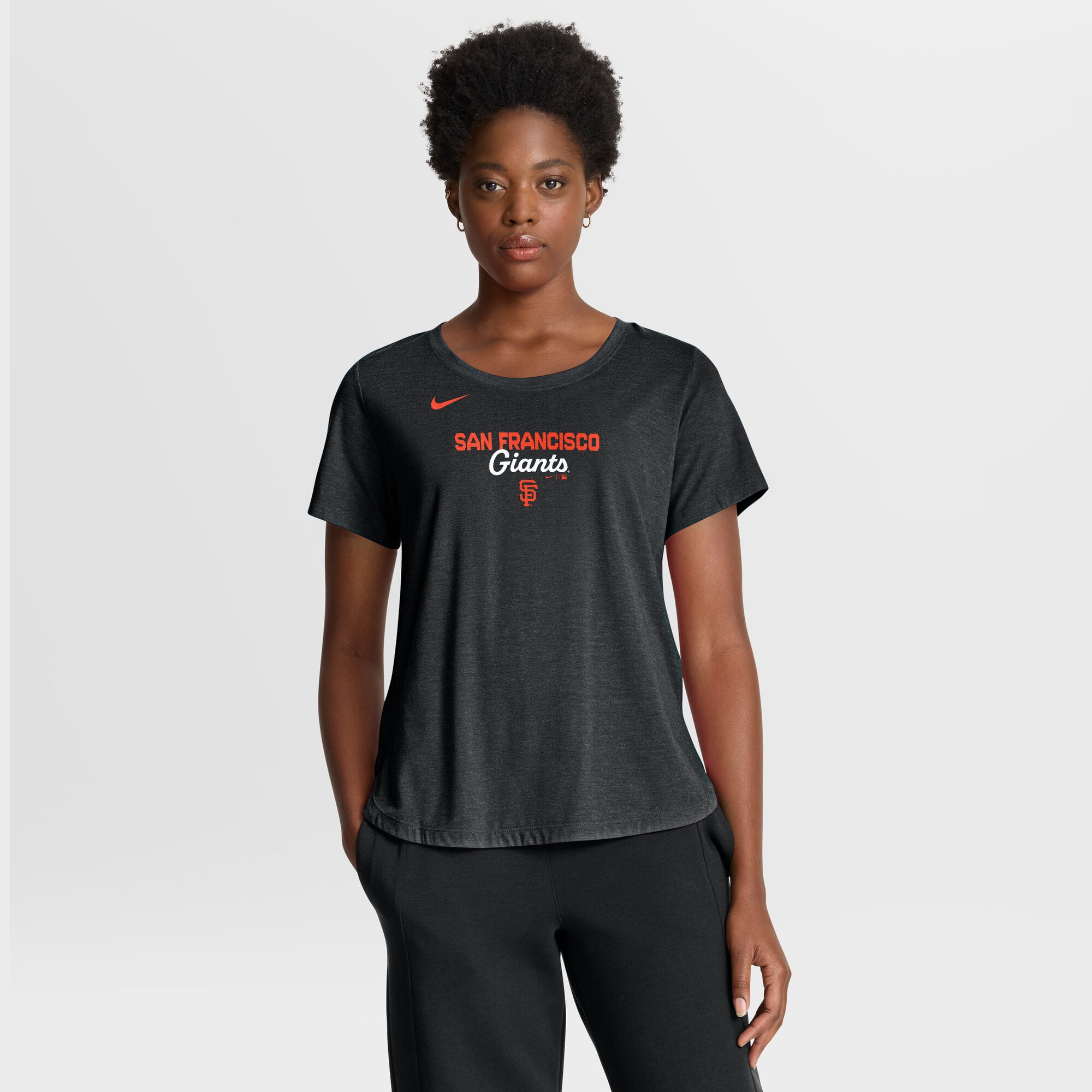 Women's Nike Heather Black San Francisco Giants Arched Tri-Blend T-Shirt
