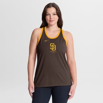 Women's Nike Brown San Diego Padres Tri-Blend Dri-FIT Racerback Tank Top