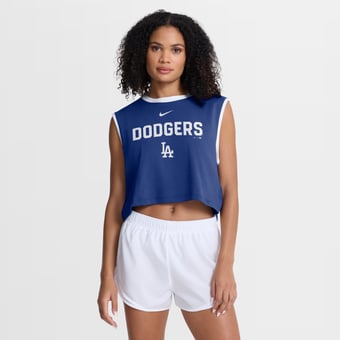 Women's Nike Royal Los Angeles Dodgers Primetime Loose Dri-FIT Cropped Tank Top