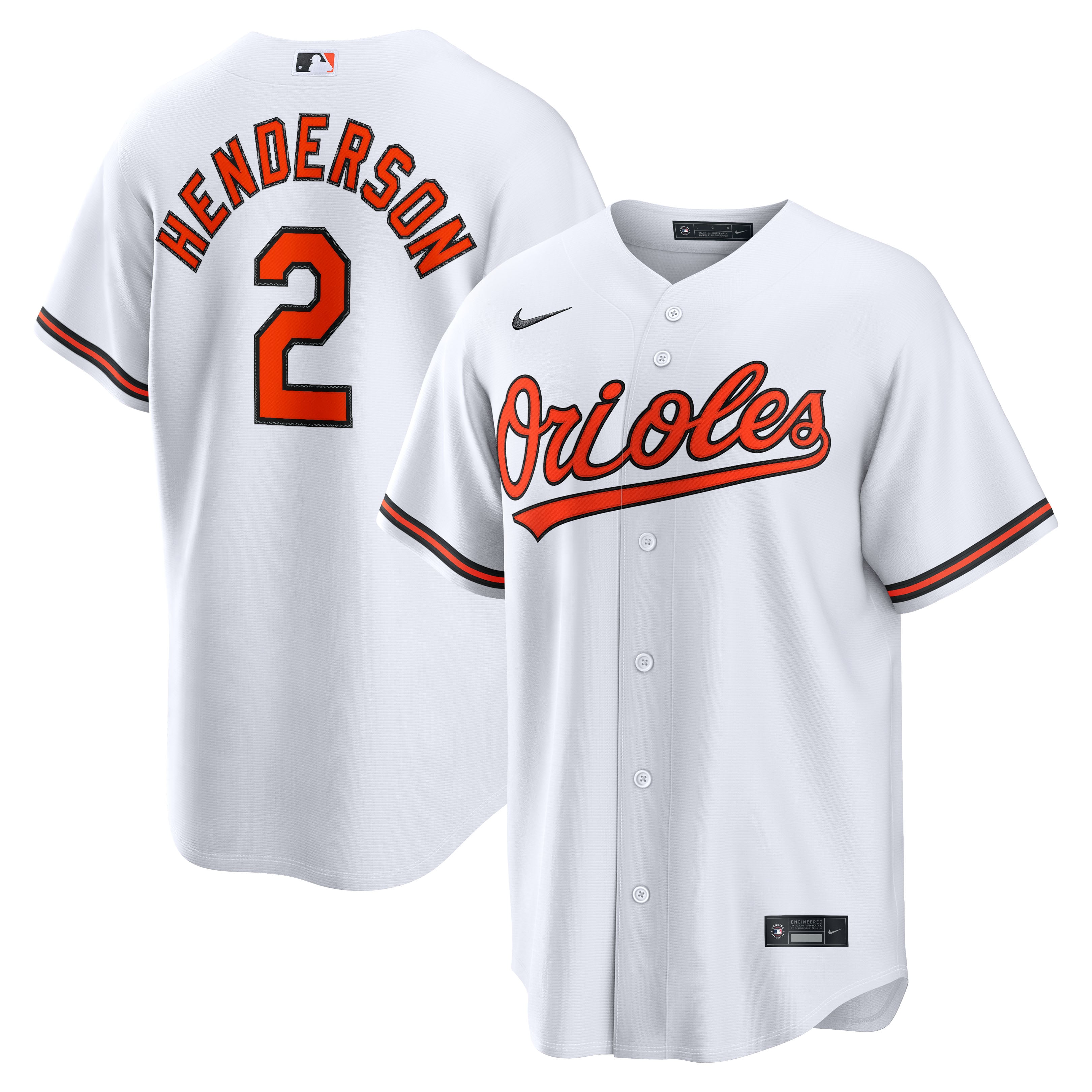 Men's Nike Gunnar Henderson White Baltimore Orioles Home Replica Jersey