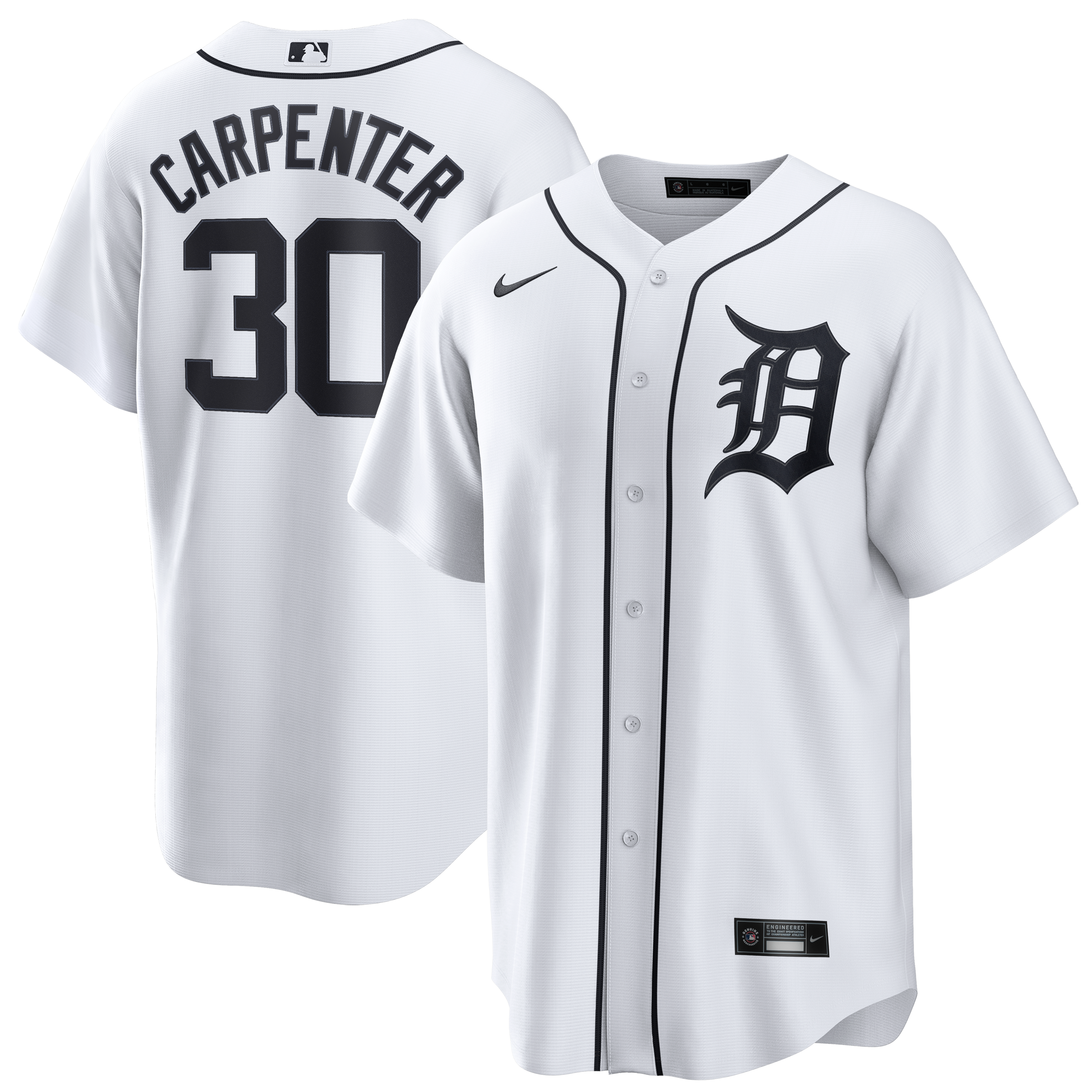 Men's Nike Kerry Carpenter White Detroit Tigers Home Replica Jersey