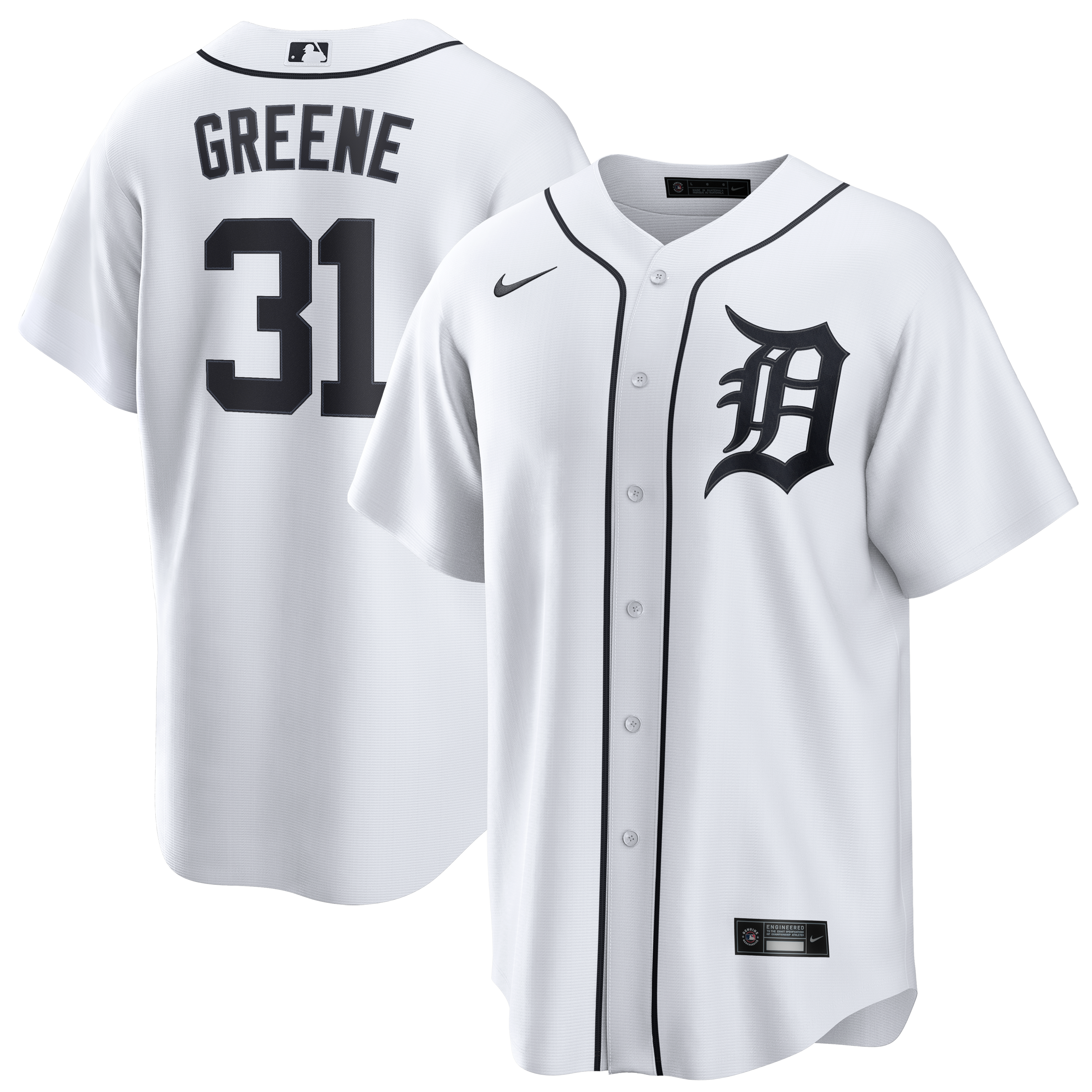 Men's Nike Riley Greene White Detroit Tigers Home Replica Jersey