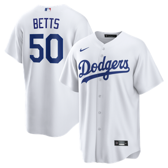 Men's Nike Mookie Betts White Los Angeles Dodgers Home Replica Jersey
