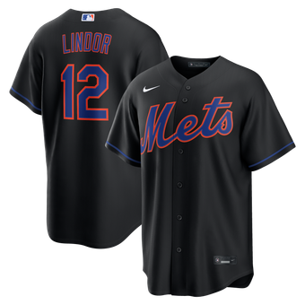 Men's Nike Francisco Lindor Black New York Mets Alternate Replica Jersey