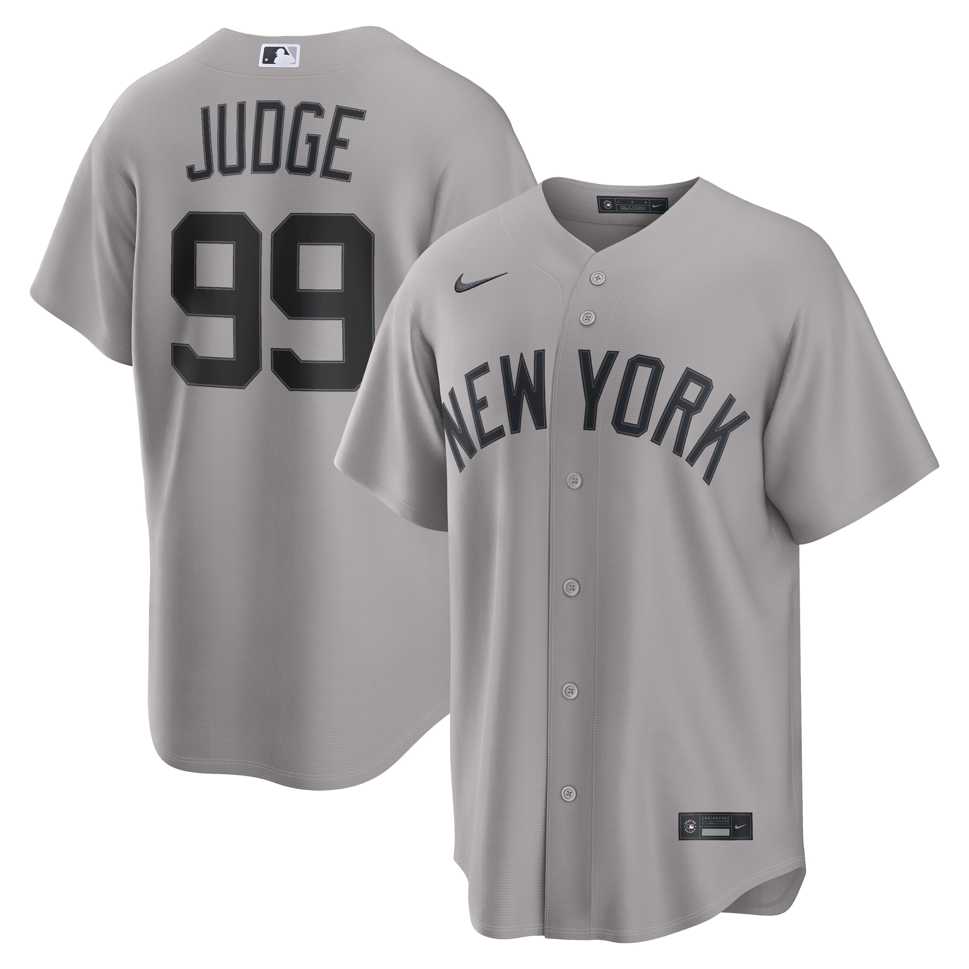Men's Nike Aaron Judge Gray New York Yankees Road Replica Jersey